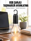 Şarjlı Dekoratif Kamp Lambası Askılı Ampul Led Işık Type-C Girişli