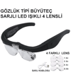 Şarjlı Gözlük Büyüteç 4 Farklı Lens -11537dc