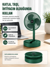 Şarjlı Mini Fan Katlanabilir 3 Hız Ayarlı Taşınabilir Tasarımlı