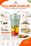 Şarjlı Taşınabilir Meyve Sıkacağı Pipetli Hazneli Pratik Smoothie Blender Bardağı