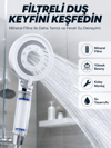 Şeffaf Filtre Hazneli Duş Başlığı Güçlü Akışlı Pratik Banyo Duşu