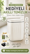 Sensörlü Çöp Kovası 20 Litre Antibakteriyel UV Işık Çöp Torbası Sabitleyici Aparat 4 Pil Hediyeli