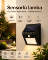 Sensörlü, Güneş Enerjili LED Duvar Lambası Bahçe ve Balkon Aydınlatma