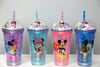 Sevimli Mickey Mouse Pipetli Işıklı Boncuklu Suluk Bardak 400 ml