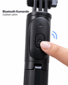 Seyahat ve Günlük Kullanım İçin Bluetooth Kumandalı Siyah Selfie Çubuğu