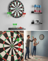 Şık Tasarımlı 15 İnç Dart Tahtası Metal Uçlu 4 Ok Seti