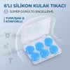 Silikon Kulak Tıkacı - 6'lı Özel Kutulu - Su Geçirmez ve Gürültü Önleyici