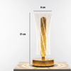 Silindirik Kristal Çizgi Model Led Masa Lambası – Gold Tabanlı, Dokunmatik, 3 Renk Işık Modlu, Şarjlı Modern Dekoratif Gece Lambası Bx40