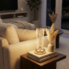 Silindirik Kristal Nokta Model Led Masa Lambası – Gold Tabanlı, Dokunmatik, 3 Renk Işık Modlu, Şarjlı Modern Dekoratif Gece Lambası Bx40