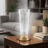 Silindirik Kristal Nokta Model Led Masa Lambası – Gold Tabanlı, Dokunmatik, 3 Renk Işık Modlu, Şarjlı Modern Dekoratif Gece Lambası Bx40