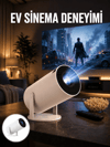 Sinema Projektörü Android HDMI USB WİFİ Ses Çıkışlı Ayaklı Projeksiyon Taşınabilir Yeni Nesil