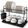 Siyah - Metal 2 Katlı Tabaklık - Bulaşıklık Bx40