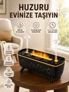 Siyah Aroma Difüzörü Jöle Damla Efektli Hava Nemlendirici Uzaktan Kumandalı LED Işıklı