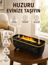 Siyah Aroma Difüzörü Jöle Damla Efektli Hava Nemlendirici Uzaktan Kumandalı LED Işıklı