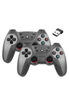 Siyah bluetooth bağlantılı 2.4g kablosuz gamepad 2 adet pc uyumlu 1 yıl garantili