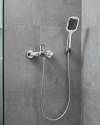 Siyah Duş Seti El Duşu Başlığı Spiral Hortum Dayanıklı Banyo Duş Aksesuarı