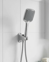 Siyah Duş Seti El Duşu Başlığı Spiral Hortum ve Duvar Askısı Banyo Duş Seti
