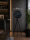 Siyah Elegance Aynalı Tripod 150 x 45 Cm Ayaklı Saat