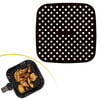 Siyah Isıya Dayanıklı Yıkanılabilir Silikon Fırın Ve Airfryer Kare Model Pişirme Matı 21,5 Cm Bx40