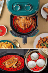 Siyah Isıya Dayanıklı Yıkanılabilir Silikon Fırın Ve Airfryer Yuvarlak Model Pişirme Matı 20 Cm Bx40
