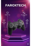 Siyah kablolu titreşimli analog joystick PC uyumlu Bluetooth'suz garantisiz - Elektronik