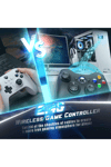 Siyah kablosuz joystick PC uyumlu titreşimli oyun kolu Bluetooth bağlantılı - Elektronik