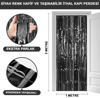 Siyah Renk Ekstra Metalize Parlak Saçaklı Arka Fon Perde İthal A Kalite 1x2 Metre Bx40