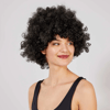 Siyah Renk Kıvırcık Afro Bonus Peruk Bx40