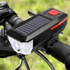 Solar Enerjili Usb İle Şarj Edilebilir Ledli Bisiklet Feneri Kornalı Ve Su Geçirmez Far Bx40