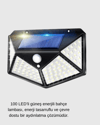 Solar Güçlü 100 LED Bahçe Lambası – Enerji Tasarruflu, Suya Dayanıklı ve Geniş Açılı Işık