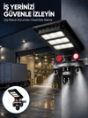 Solar Panelli 3 Lens Dış Mekan Güvenlik Kamerası Hareket Algılamalı LED Aydınlatmalı