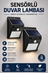 Solar Sensörlü Duvar Lambası Bahçe Lamba 20 Led Işık