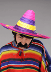 Sombrero Meksika Şapkası Renkli Örme Hasır Yetişkin Boy