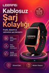 Spor Modlu Kablosuz Şarjlı Akıllı Saat Mesaj Bildirimli Rose Gold Tasarımlı Model