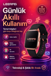 Spor Modlu Kablosuz Şarjlı Akıllı Saat Mesaj Bildirimli Rose Gold Tasarımlı Model