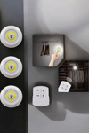 Spot Lamba Led Işık 3'lü Uzaktan Kumandalı Pilli Yapışkanlı Kablosuz