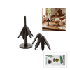 Standlı=ağaç Model 2pcs Ahşap Bambu Katlanır Nihale Yapraklı Çiçek Modeli= Çap: 20cm Bx40