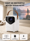 Taşınabilir Akıllı 1080P Projektör – 64GB Hafıza, 2GB RAM, Full HD Görüntü, Kumandalı Yeni Nesil