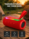 Taşınabilir Mini Bluetooth Hoparlör Güçlü Ses ve Şık Kırmızı Tasarım