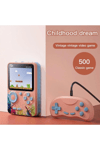 Taşınabilir mini el oyun konsolu 500 oyunlu Bluetooth bağlantılı mavi renkli gamepad