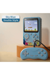 Taşınabilir mini el oyun konsolu 500 oyunlu Bluetooth bağlantılı mavi renkli gamepad