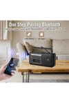 Taşınabilir nostaljik radyo kaset çalar FM radyo USB MP3 çalar Bluetooth hoparlör gri
