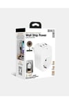 Tekli Yüksek Voltaj Korumalı Duvar Prizi 2x Type-c 1x Usb Çıkışlı Priz Grup Priz Çoğaltıcı Beyaz