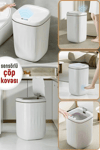Temassız Sensörlü 20 Litre Çöp Kovası UV Işıklı Koku Geçirmez Mutfak Banyo Kullanımı