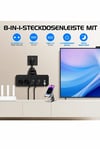 Termal Akım Korumalı 4’lü Duvar Tipi Priz 2x Usb 2x Type-c Çıkışlı Grup Priz Çoğaltıcı Siyah (2500w)