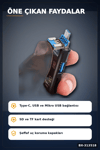 Tip-C Micro Usb Girişli 5'li Çok Fonksiyonlu Sd Kart Okuyucu Otg Dönüştürücü BX-313518