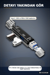 Tip-C Micro Usb Girişli 5'li Çok Fonksiyonlu Sd Kart Okuyucu Otg Dönüştürücü BX-313518