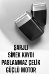 tıraş makinesi Sinek Kaydı Paslanmaz Çelik Taşınabilir Şarjlı