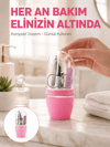 Tırnak Bakım Manikür Pedikür Seti 4 Parça Pembe Pratik Günlük Kullanım Yeni Nesil