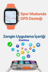 Titanyum Kasa Bluetooth Aramalı Akıllı Saat, Nabız ve Uyku Takibi Özellikli, Siyah Silikon Kordonlu